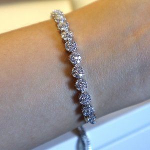 ✨🆕adjustable silver rhinestone tennis bracelet